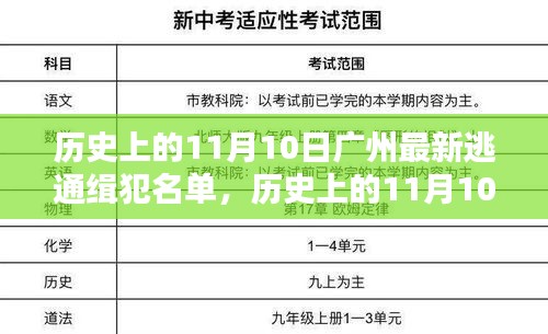 歷史上的11月10日廣州逃犯名單揭秘，最新通緝犯名單曝光