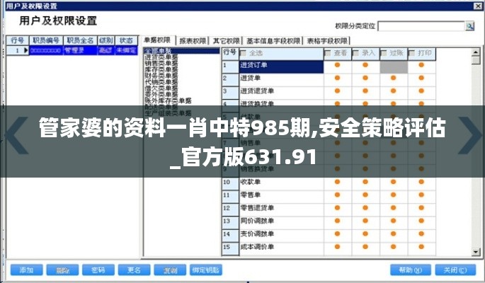 管家婆的資料一肖中特985期,安全策略評估_官方版631.91