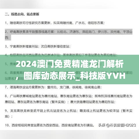 2024澳門免費精準龍門解析，圖庫動態(tài)展示_科技版YVH464.54