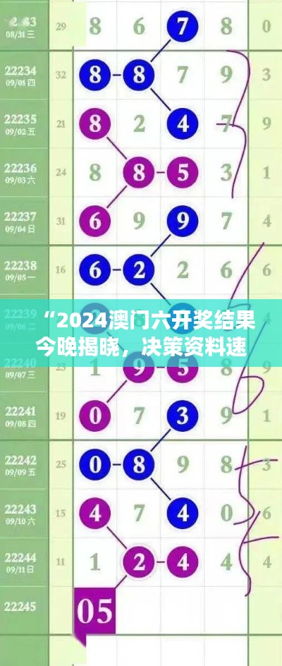 “2024澳門(mén)六開(kāi)獎(jiǎng)結(jié)果今晚揭曉，決策資料速成版XIS342.33發(fā)布”