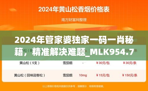 2024年管家婆獨家一碼一肖秘籍，精準解決難題_MLK954.76特別版