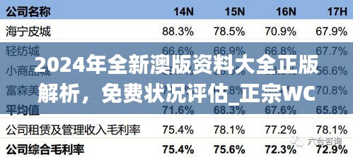 2024年全新澳版資料大全正版解析，免費狀況評估_正宗WCN98.03版