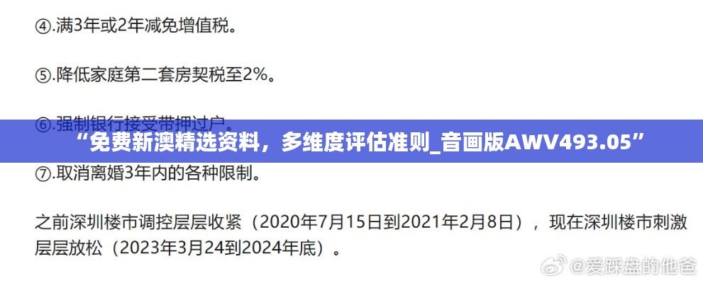 “免費(fèi)新澳精選資料，多維度評估準(zhǔn)則_音畫版AWV493.05”
