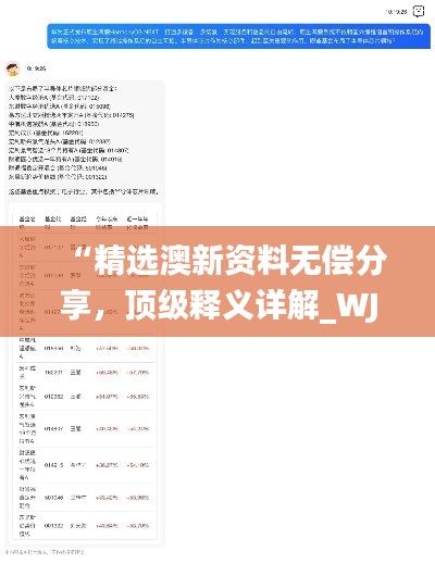 “精選澳新資料無償分享，頂級釋義詳解_WJT911.22自助版”