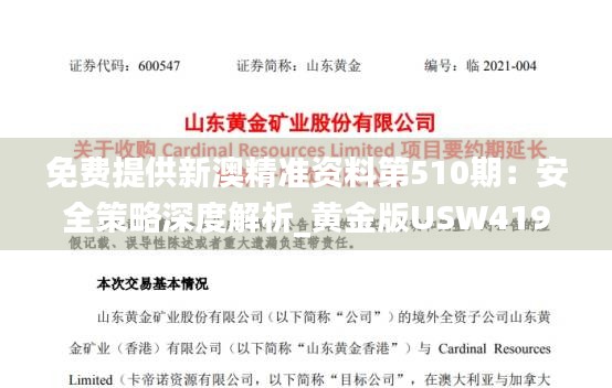 免費提供新澳精準資料第510期：安全策略深度解析_黃金版USW419.57