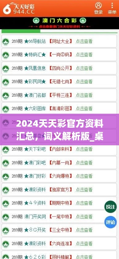 2024天天彩官方資料匯總，詞義解析版_桌面版COA89.32