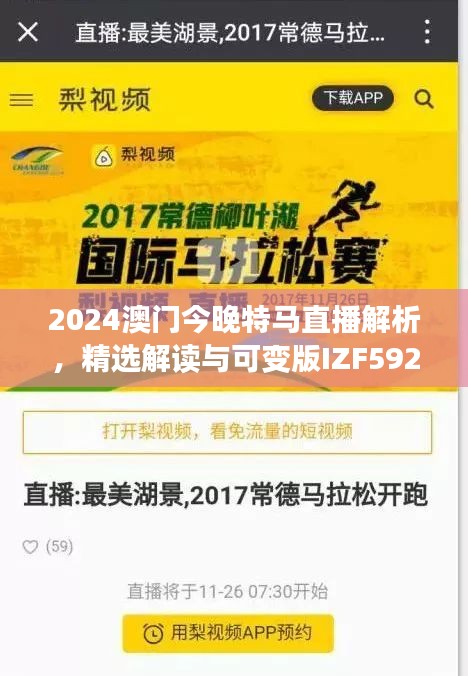 2024澳門今晚特馬直播解析，精選解讀與可變版IZF592.74詳述