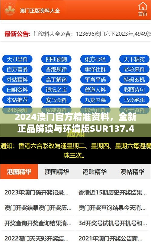 2024澳門官方精準(zhǔn)資料，全新正品解讀與環(huán)境版SUR137.47版