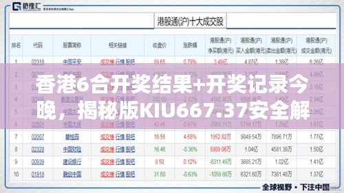 香港6合開獎(jiǎng)結(jié)果+開獎(jiǎng)記錄今晚，揭秘版KIU667.37安全解析