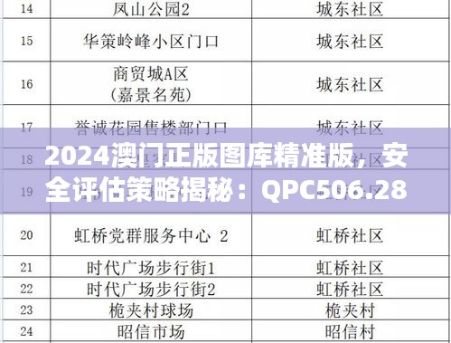 2024澳門正版圖庫精準(zhǔn)版，安全評估策略揭秘：QPC506.28解密