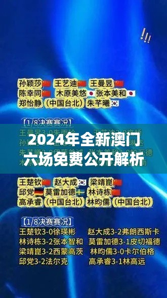 2024年全新澳門六場(chǎng)免費(fèi)公開解析，決策資料全面升級(jí)版SWY209.91