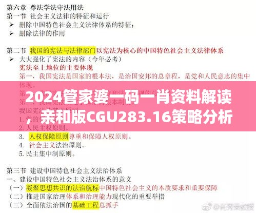 2024管家婆一碼一肖資料解讀，親和版CGU283.16策略分析