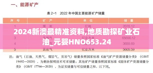 2024新澳最精準資料,地質(zhì)勘探礦業(yè)石油_元嬰HNO653.24