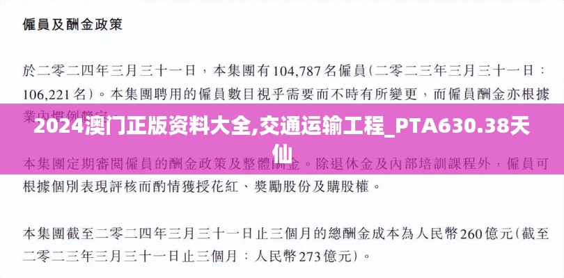 2024澳門(mén)正版資料大全,交通運(yùn)輸工程_PTA630.38天仙