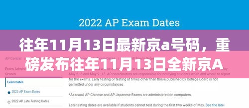 重磅發(fā)布，往年11月13日全新京A科技號(hào)碼——高科技革新引領(lǐng)未來生活之旅