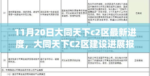 大同天下C2區(qū)建設(shè)最新進(jìn)度報(bào)告（11月20日更新），細(xì)節(jié)揭秘與進(jìn)展解讀