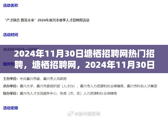 塘棲招聘網(wǎng)熱門招聘日，尋找人才的熱潮涌動(dòng)在塘棲招聘網(wǎng)，2024年11月30日盛大開啟！