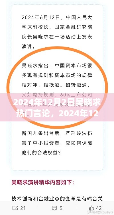 吳曉求熱門言論深度解讀與前沿洞察，2024年12月2日的觀點(diǎn)分享