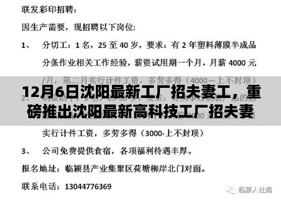 沈陽最新高科技工廠招夫妻工，智能工廠革新，科技之旅新篇章開啟