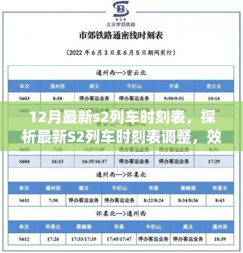 最新S2列車時刻表調(diào)整解析，效率與便利的權(quán)衡之道