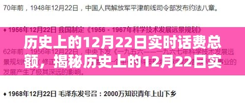 揭秘歷史上的12月22日實(shí)時(shí)話費(fèi)總額背后的故事，小紅書帶你探索數(shù)字背后的故事！