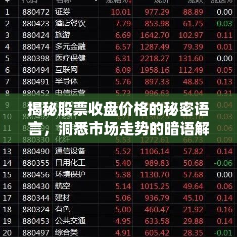 揭秘股票收盤(pán)價(jià)格的秘密語(yǔ)言，洞悉市場(chǎng)走勢(shì)的暗語(yǔ)解讀
