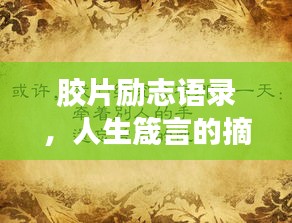 膠片勵(lì)志語錄，人生箴言的摘抄與啟示