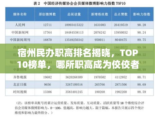 宿州民辦職高排名揭曉，TOP10榜單，哪所職高成為佼佼者？