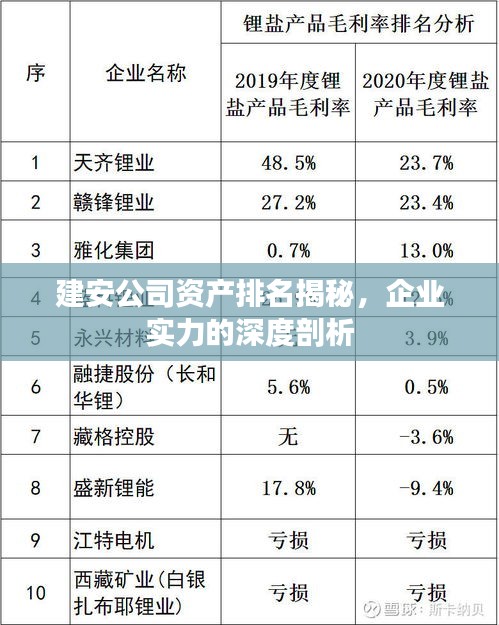 建安公司資產(chǎn)排名揭秘，企業(yè)實(shí)力的深度剖析