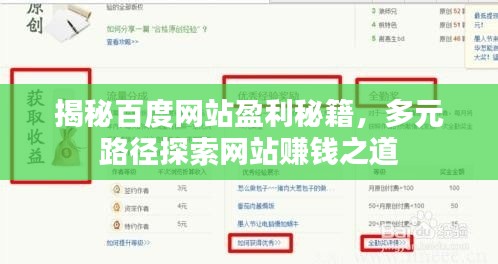 揭秘百度網(wǎng)站盈利秘籍，多元路徑探索網(wǎng)站賺錢之道