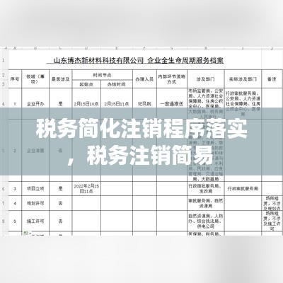 稅務簡化注銷程序落實，稅務注銷簡易 