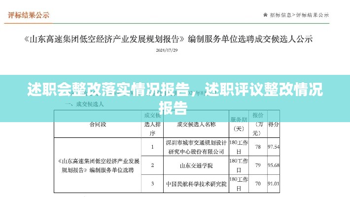 述職會整改落實(shí)情況報(bào)告，述職評議整改情況報(bào)告 