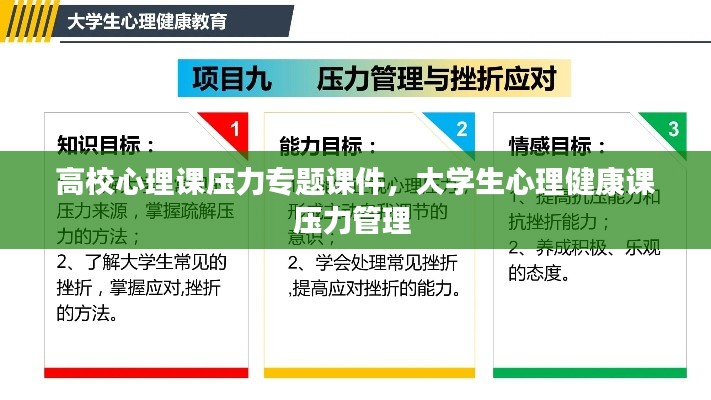 高校心理課壓力專題課件，大學(xué)生心理健康課壓力管理 