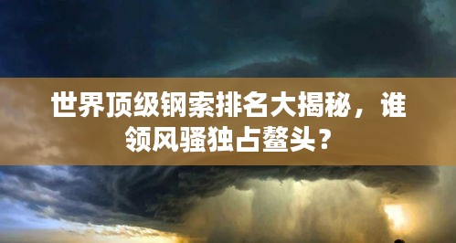 世界頂級鋼索排名大揭秘，誰領風騷獨占鰲頭？