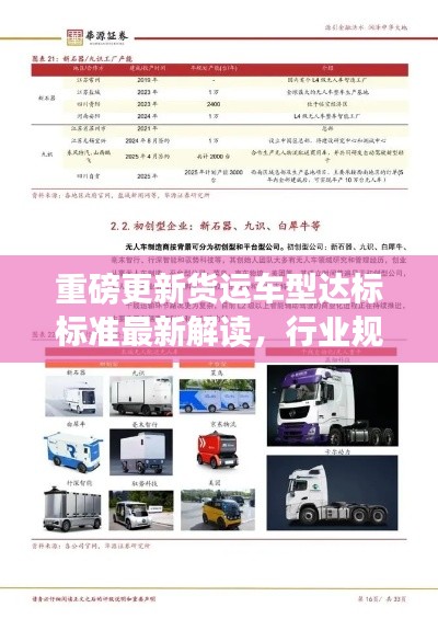 重磅更新貨運(yùn)車型達(dá)標(biāo)標(biāo)準(zhǔn)最新解讀，行業(yè)規(guī)范升級(jí)，引領(lǐng)物流新篇章！