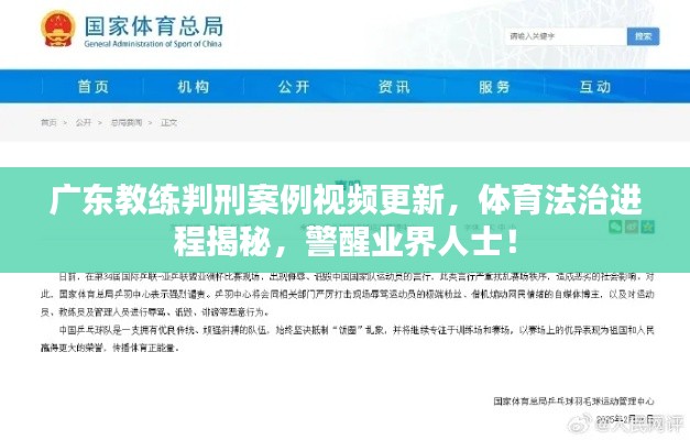 廣東教練判刑案例視頻更新，體育法治進程揭秘，警醒業(yè)界人士！